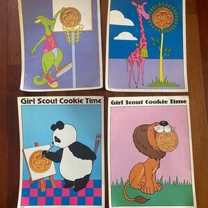 Vintage Girl Scout Cookie Time Art Poster Set 1974-onward
